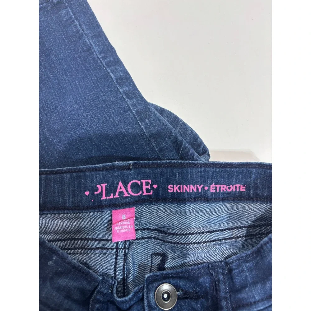 The Children's Place Skinny Jeans Kids Size 8 Dark Wash‎ Adjustable Waist Denim